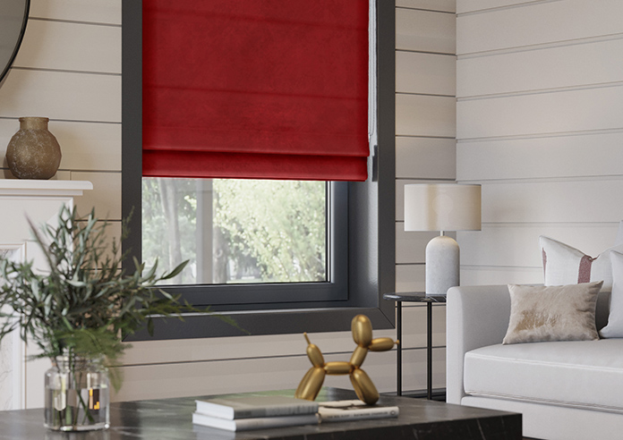 Odessa Velvet, Scarlet - Roman Blind - Image 5